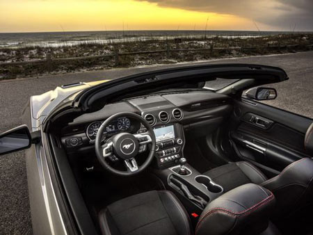 The California Special gets black suede-trimmed seats and special badging throughout. The Mustang comes with a customized Bang & Olufsen audio system that uses 12 speakers. (Photo: Ford Motor Co